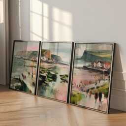 Set Of 3 Saltburn-By-The-Sea Posters, UK Coastal Wall Art, Seaside Print Set, Beach Decor, Modern Travel Artwork, British Style - thumbnail 3
