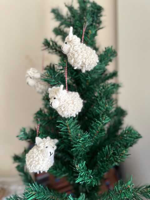 Needle Felted Sheep Christmas Ornament Handmade Wool Decoration - image 1