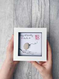 18Th Birthday Presents For Girls, Gift Girl, Daughter Gift, Friendship Personalised Pebble Art Picture Handmade Frame - thumbnail 1
