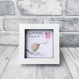 18Th Birthday Presents For Girls, Gift Girl, Daughter Gift, Friendship Personalised Pebble Art Picture Handmade Frame - thumbnail 3
