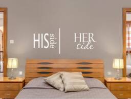 His Side Her Wall Sticker, Bedroom Stickers, Art, Decor, His Decal