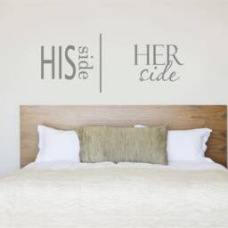 His Side Her Wall Sticker, Bedroom Stickers, Art, Decor, His Decal - thumbnail 2