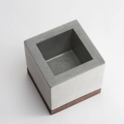 Concrete & Walnut Wood/Succulent Planter - thumbnail 2