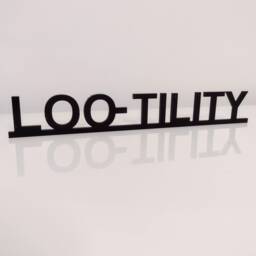 Loo-Tility Lootility Door Sign, Acrylic Topper, Shelf Decor, Frame Art, Wall Novelty Sign Gift For Him Her