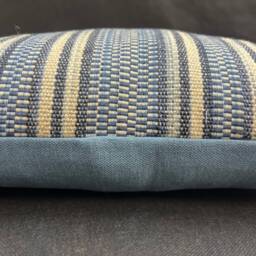 William Yeoward Nunzia Blue Cream Striped Fabric Cushion Pillow Cover - thumbnail 3