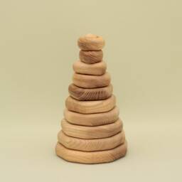 Handmade Wooden Geometric Stacking Pyramid Montessori Waldorf Toy - thumbnail 4