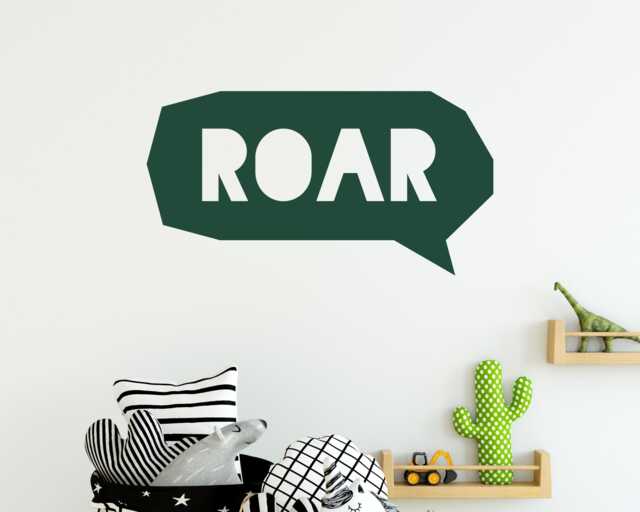 Roar - Vinyl Wall Decals Boys Roar Paper Cutout Vinyl Sticker Fun Simple Minimalist Room Dinosaur Quote Speech Bubble Kids Decor - image 1