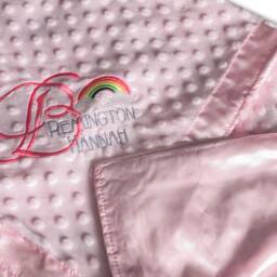 Rainbow Miracle Baby Unisex Minky Receiving Blanket, Custom Personalized Soft Security Blanket, Rainbow Stroller Blanket Shower Gift - thumbnail 2