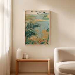 Coastal Wetlands Poster, Marsh Landscape Print, Nature Wall Art - thumbnail 3