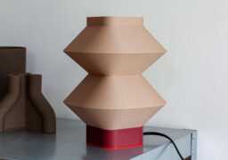 Handmade Table Lamp Oak Wood, Japandi Bedside Light, Eco Biopolymer, Sustainable, Warm Made To Order, Minimalist Design