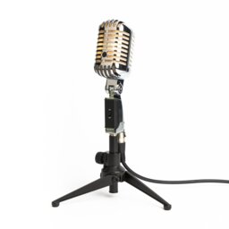 Retro Microphone Desk Lamp - Silver/Upcycled Elvis Looks Like Shure Sh55 Mancave Studio Home Theater Decor Modern Interior - thumbnail 1