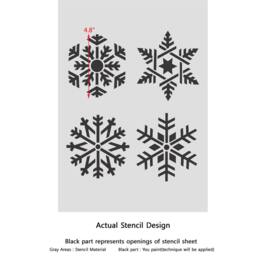 Snow Flower Stencils For Crafting Canvas Wall Art Decor Reusable Template - thumbnail 2