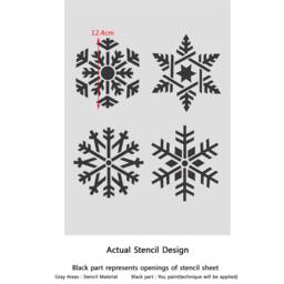 Snow Flower Stencils For Crafting Canvas Wall Art Decor Reusable Template - thumbnail 3