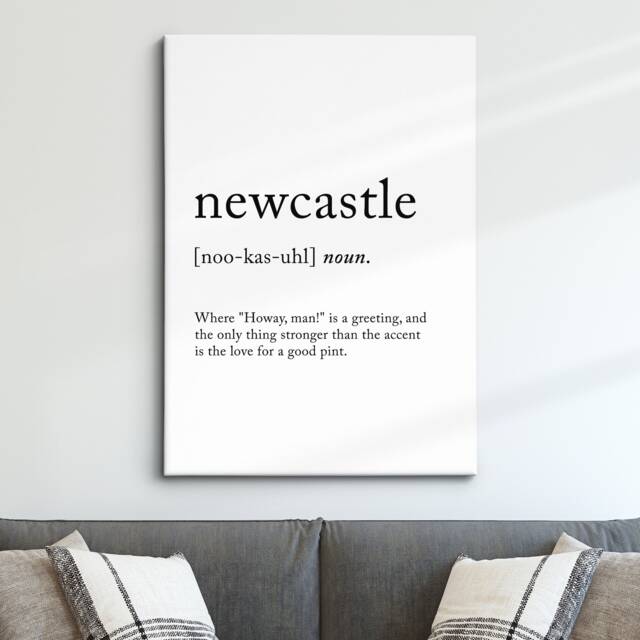 Newcastle England UK Definition Dictionary Funny Quote Minimalist Framed Print & Canvas Wall Art Poster Home Decor Interior Gifts - image 1