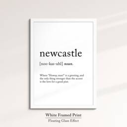 Newcastle England UK Definition Dictionary Funny Quote Minimalist Framed Print & Canvas Wall Art Poster Home Decor Interior Gifts - thumbnail 3