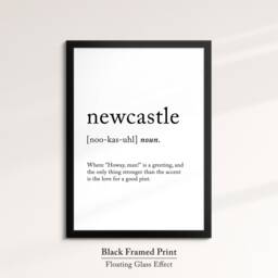 Newcastle England UK Definition Dictionary Funny Quote Minimalist Framed Print & Canvas Wall Art Poster Home Decor Interior Gifts - thumbnail 2