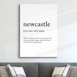 Newcastle England UK Definition Dictionary Funny Quote Minimalist Framed Print & Canvas Wall Art Poster Home Decor Interior Gifts - thumbnail 1
