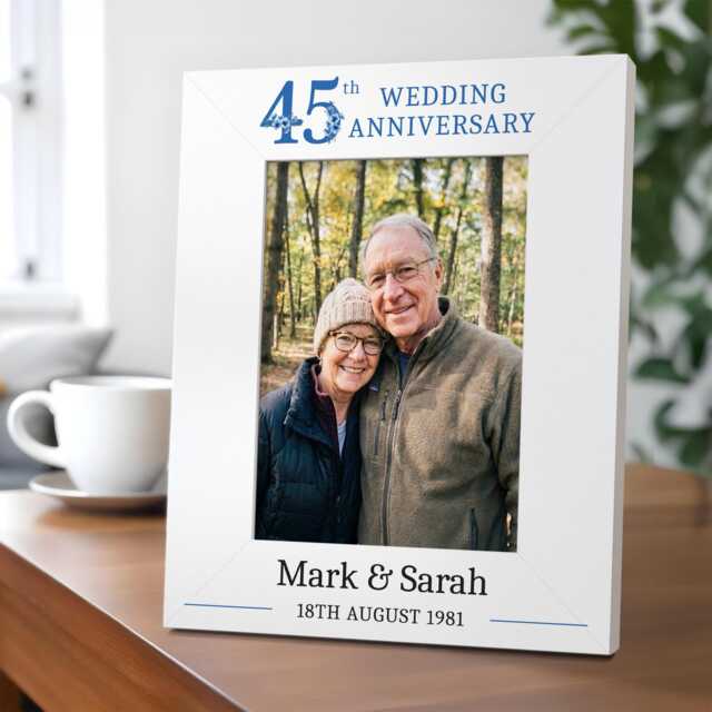 Personalised 45Th Wedding Anniversary Gifts - Sapphire Photo Frame - image 1
