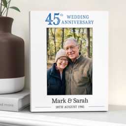 Personalised 45Th Wedding Anniversary Gifts - Sapphire Photo Frame - thumbnail 3