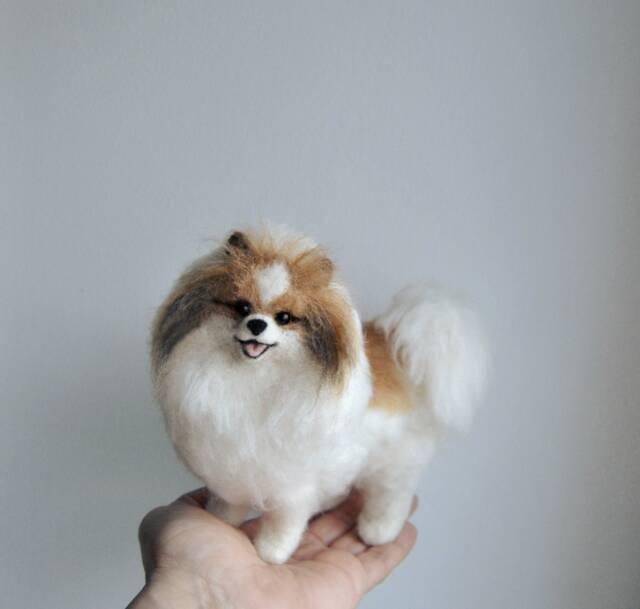 Pomeranian Or Any Other Breed - Will Be Made From Your Photos, Needle Felted Dog - image 1