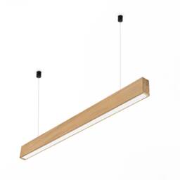 Wooden Ceiling Light Kinty Rectangle Changeable Light Brightness Led Pendant Conference Room Lamp Office Wood Hanging - thumbnail 3