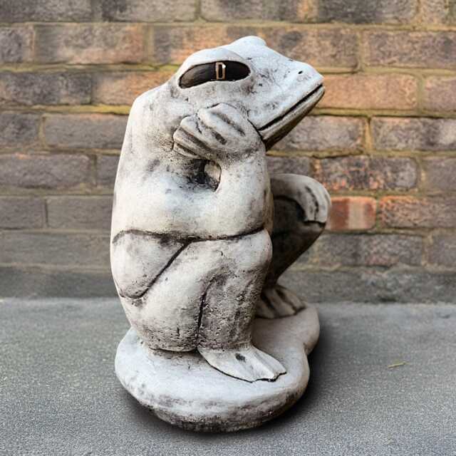 Concrete Frog Sculpture Cement Elegant Figurine Stone Swamp Statue Outdoor Water Decoration Front Door Ornament Frog Lover Gift - image 1