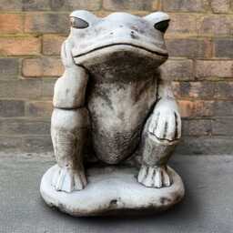 Concrete Frog Sculpture Cement Elegant Figurine Stone Swamp Statue Outdoor Water Decoration Front Door Ornament Frog Lover Gift - thumbnail 3