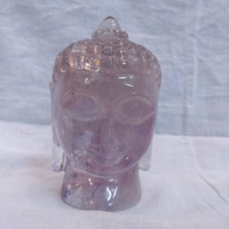 Amethyst Buddha, Gemstone Buddha, Gautam Buddha Bust, Meditating Shakyamuni Crystal Decor, Spiritual Home Decor - thumbnail 3