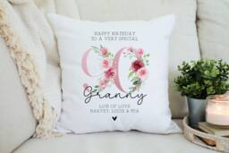 Personalised Granny Gift - For 90Th Birthday Cushion Nanny Grannie Grandma 90 Today - thumbnail 1