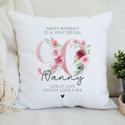 Personalised Granny Gift - For 90Th Birthday Cushion Nanny Grannie Grandma 90 Today - thumbnail 2
