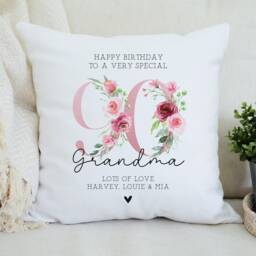 Personalised Granny Gift - For 90Th Birthday Cushion Nanny Grannie Grandma 90 Today - thumbnail 3