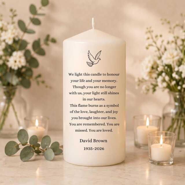 Memorial Candle - We Light This Poem Personalized Remembrance Gift Funeral Tribute Loss Of Loved One Unscented - image 1