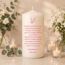 Memorial Candle - We Light This Poem Personalized Remembrance Gift Funeral Tribute Loss Of Loved One Unscented - thumbnail 3