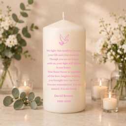 Memorial Candle - We Light This Poem Personalized Remembrance Gift Funeral Tribute Loss Of Loved One Unscented - thumbnail 3