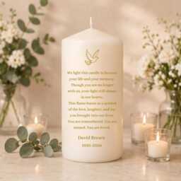 Memorial Candle - We Light This Poem Personalized Remembrance Gift Funeral Tribute Loss Of Loved One Unscented - thumbnail 2