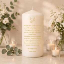 Memorial Candle - We Light This Poem Personalized Remembrance Gift Funeral Tribute Loss Of Loved One Unscented - thumbnail 2