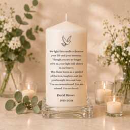 Memorial Candle - We Light This Poem Personalized Remembrance Gift Funeral Tribute Loss Of Loved One Unscented - thumbnail 4