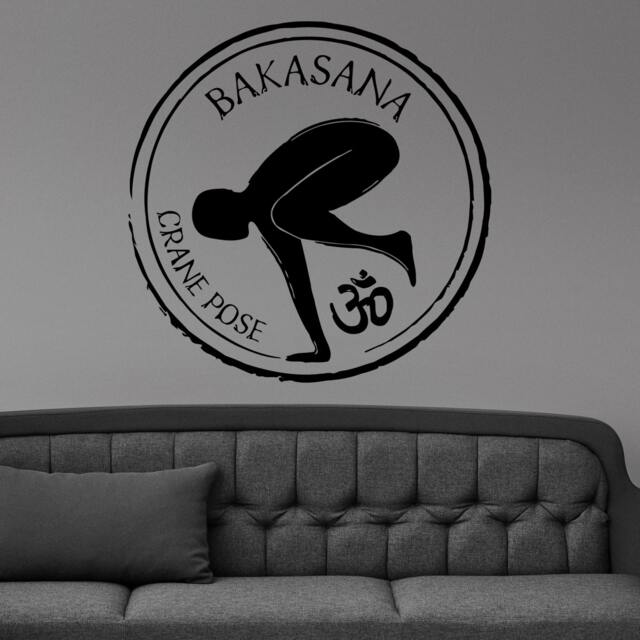 Bakasana Crane Yoga Pose Om Symbol Wall Sticker Vinyl Mural Decal Home House Art Decor Free Shipping L157 - image 1