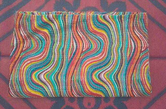 Beautiful New Multicolour Lahariya Indian Handmade Kantha Quilt, Coverlet, Bedcover Gudri Blanket Bedspread Size-Multi - image 1