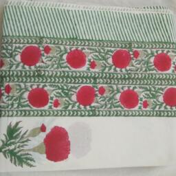 Hand Block Printed Cotton Bed Sheet Natural Dyes, Jaipur Made - thumbnail 3
