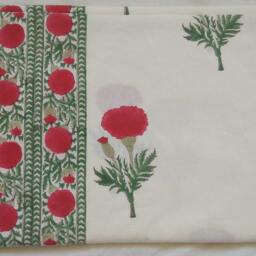 Hand Block Printed Cotton Bed Sheet Natural Dyes, Jaipur Made - thumbnail 2
