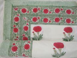 Hand Block Printed Cotton Bed Sheet Natural Dyes, Jaipur Made