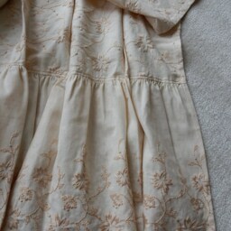 Custom Made To Order Cotton/Linen Crewel Embroidered Window Curtains With Bottom Flounce - thumbnail 2