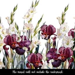 Floral Classic Meadow Removable Wallpaper, Mural, Wall Nature, Flowers, Peel & Stick, Covering, Art, Decor #32 - thumbnail 4