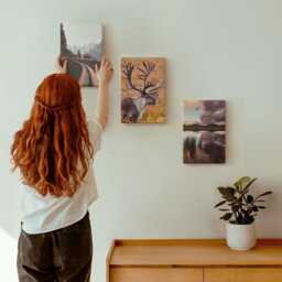 Canvas Wall Art Set Of 3 - Mountain Landscapes With Reindeer & A Road in Nature, Brown Art, Decor - thumbnail 3