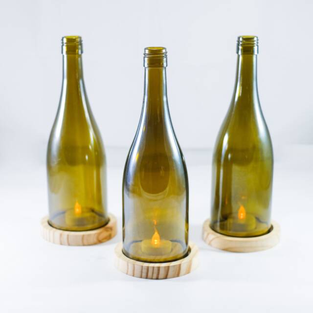 Wine Bottle Tea Light Candle Holder To Dining & Home Decor - image 1