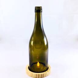 Wine Bottle Tea Light Candle Holder To Dining & Home Decor - thumbnail 3