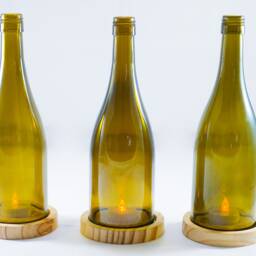 Wine Bottle Tea Light Candle Holder To Dining & Home Decor - thumbnail 2