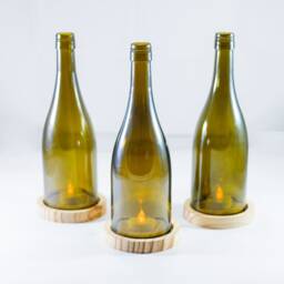Wine Bottle Tea Light Candle Holder To Dining & Home Decor - thumbnail 1