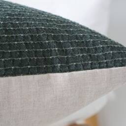 Green & Gray Tribal Hemp Hand Woven Natural Dye Color Hmong Lumbar Pillow Cover - thumbnail 4